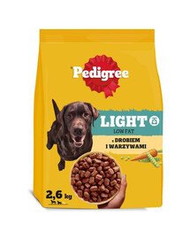 PEDIGREE Adult Light mit Geflügel und Gemüse kalorienreduziertes Trockenfutter für Hunde 2,6 kg