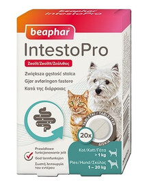 BEAPHAR IntestoPro für die ordnungsgemäße Funktion des Darms 20 Tabletten für Hunde (bis 20kg) und Katzen
