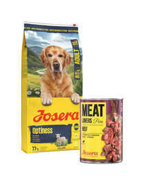 JOSERA Adult Optiness mit Lamm für mittelgroße und große Hunderassen 12,5kg + 800g GRATIS