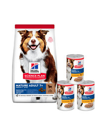 HILL'S Science Plan Canine Mature Adult Lamb & Rice 14 kg für ältere Hunde + 3 Dosen GRATIS