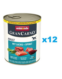 ANIMONDA GranCarno Adult łosoś i szpinak 12x800g