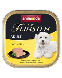 ANIMONDA Vom Feinsten Nassfutter mit Pute und Käse für adulte Hunde 150g