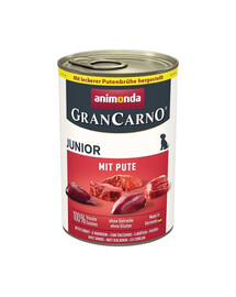 ANIMONDA GranCarno Nassfutter mit Pute für Welpen junge Hunde getreidefrei 12x400 g