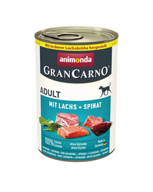ANIMONDA GranCarno Nassfutter mit Lachs und Spinat für adulte Hunde getreidefrei 24x400g