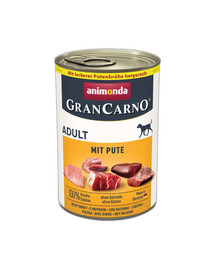 ANIMONDA GranCarno Nassfutter mit Truthahn für adulte Hunde getreidefrei 24x400g