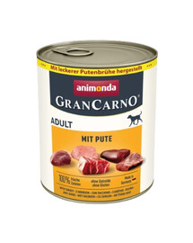ANIMONDA GranCarno Nassfutter mit Truthahn für adulte Hunde getreidefrei 24x800 g