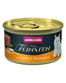 ANIMONDA Vom Feinsten Nassfutter mit Huhn und Kaninchen Mousse für adulte Katzen getreidefrei 85g