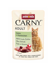 ANIMONDA Carny Nassfutter mit Huhn und Kaninchen für adulte Katzen getreidefrei 85g