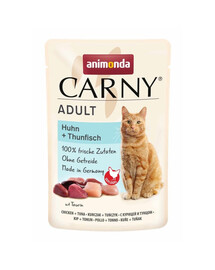 ANIMONDA Carny Nassfutter mit Huhn und Thunfisch für adulte Katzen getreidefrei 85g