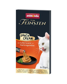 ANIMONDA Vom Feinsten Snack Cream mit Leberwurst und Gartengemüse für Katzen 6x15g