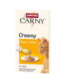 ANIMONDA Carny Creamy Snacks mit Huhn und Taurin cremig für Katzen 6x15 g