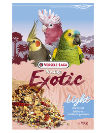 VERSELE-LAGA Exotic Light leicht geröstete Samenmischung für Papageien 750 g