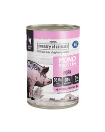 COUNTRY OF ANIMALS Nassfutter Monoprotein Schweinefleisch für adulte Katzen 400g