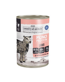 COUNTRY OF ANIMALS Nassfutter Monoprotein mit Lamm für adulte Katzen 400g