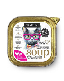 DR MALOU Gefriergetrocknete Suppe Huhn mit Cranberry Urinary für Katzen getreidefrei 12g