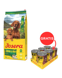 JOSERA Mother and Puppy Salmon with Rice 12,5kg + JOSERA Meat Lovers Pure 6x400g GRATIS