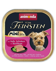 ANIMONDA Vom Feinsten Nassfutter mit Kalbfleisch, Schinken und Basilikum für kleine Hunderassen 24x100g
