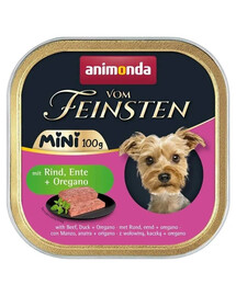 ANIMONDA Vom Feinsten Nassfutter mit Rind, Ente und Oregano für kleine Hunderassen 24x100g