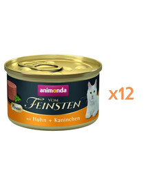 ANIMONDA Vom Feinsten Nassfutter mit Huhn und Kaninchen Mousse für adulte Katzen getreidefrei 12x85g