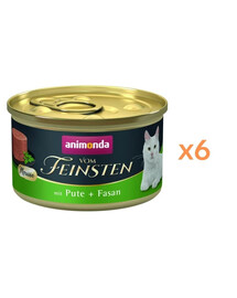 ANIMONDA Vom Feinsten Nassfutter mit Pute und Fasan Mousse für adulte Katzen getreidefrei 6x85 g