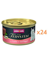 ANIMONDA Vom Feinsten Nassfutter mit Lachs und Geflügel Mousse für adulte Katzen getreidefrei 24x85 g