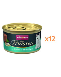ANIMONDA Vom Feinsten Nassfutter mit Huhn und Thunfisch Mousse für adulte Katzen getreidefrei 12x85g