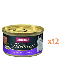ANIMONDA Vom Feinsten Nassfutter mit Huhn und Lamm Mousse für adulte Katzen getreidefrei 12x85g