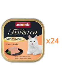 ANIMONDA Vom Feinsten Mildes Menü Nassfutter mit Pute und Lachs für adulte Katzen 24x100g