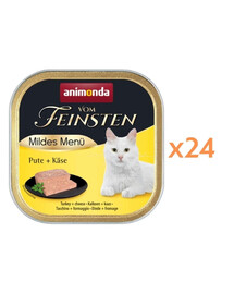 ANIMONDA Vom Feinsten Mildes Menü Nassfutter Truthahn und Käse für adulte Katzen 24x100g