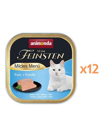 ANIMONDA Vom Feinsten Mildes Menü Nassfutter mit Truthahn und Forelle für adulte Katzen 12x100g
