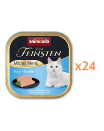 ANIMONDA Vom Feinsten Mildes Menü Nassfutter mit Truthahn und Forelle für adulte Katzen 24x100g
