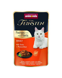ANIMONDA Vom Feinsten Fines mit Filets Nassfutter mit Ente und Putenfilet für adulte Katzen 6x85g
