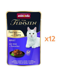 ANIMONDA Vom Feinsten Fines mit Filets Nassfutter mit Wild und Putenfilet für adulte Katzen 12x85g