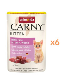 ANIMONDA Carny Kitten Nassfutter Baby-Pate mit Rind und Huhn getreidefrei 6x85g