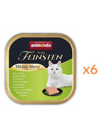 ANIMONDA Vom Feinsten Mildes Menü Nassfutter mit Truthahn für adulte Katzen 6x100g