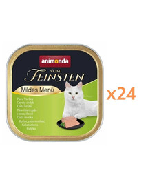ANIMONDA Vom Feinsten Mildes Menü Nassfutter mit Truthahn für adulte Katzen 24x100g
