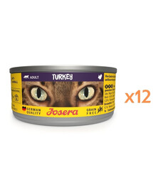 JOSERA Adult Turkey Nassfutter mit Truthahn für adulte Katzen 12x85g