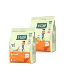 GREEN PETFOOD VeggieDog mit roter Linsen vegetarisches Futter mit roter Linsen für adulte Hunde 2x900g