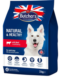 BUTCHER'S Natural&Healthy Trockenfutter mit Rindfleisch für adulte Hunde 3 kg