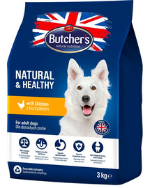BUTCHER'S Natural&Healthy Trockenfutter mit Huhn für adulte Hunde 3 kg