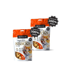 DR MALOU Fleischwürfel gefriergetrocknetes Lachsfleisch Snacks für Katzen 2x50g