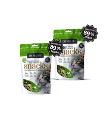 DR MALOU Fleischwürfel mit Huhn und Gerstengras Snacks für Katzen 2x50g