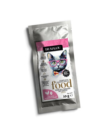 DR MALOU Gefriergetrocknet mit Huhn und Hühnerherzen Trockenfutter für Katzen 2x10g