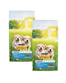 FRISKIES Junior z kurczakiem, dodatkiem mleka i warzyw 16kg (2x8 kg)