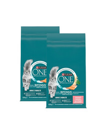 PURINA ONE Bifensis Adult Cat Salmon and Wheat Lachs und Weizen, Trockenfutter für Katzen 19,5kg (2x9,75 kg)