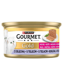 GOURMET Gold Nassfutter mit Kalb Mousse für Kätzchen 6x85g
