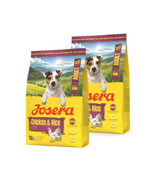 JOSERA Mini Adult Chicken and Rice glutenfreies Futter für kleine Hunderassen 2x3 kg
