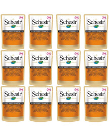 SCHESIR Nassfutter Thunfisch mit Hähnchen und Garnelen für Katzen 12x50g