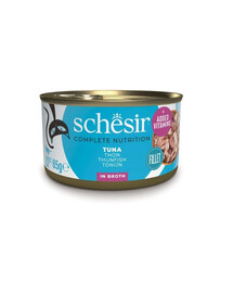 SCHESIR Nassfutter Thunfisch in Brühe für Katzen 6x85 g