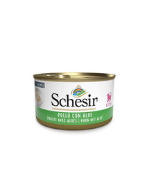SCHESIR Nassfutter Huhn mit Aloe für Kätzchen 6x85g